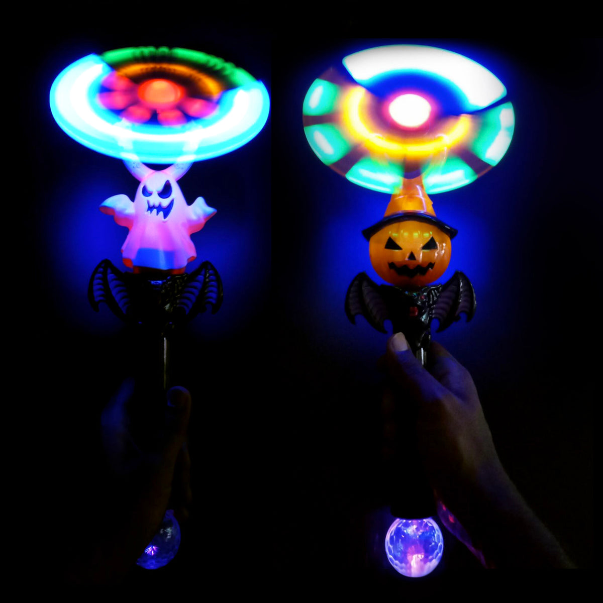 Halloween led Ghost Pumpkin Wand with Sound & Lights – dallastoyswholesale
