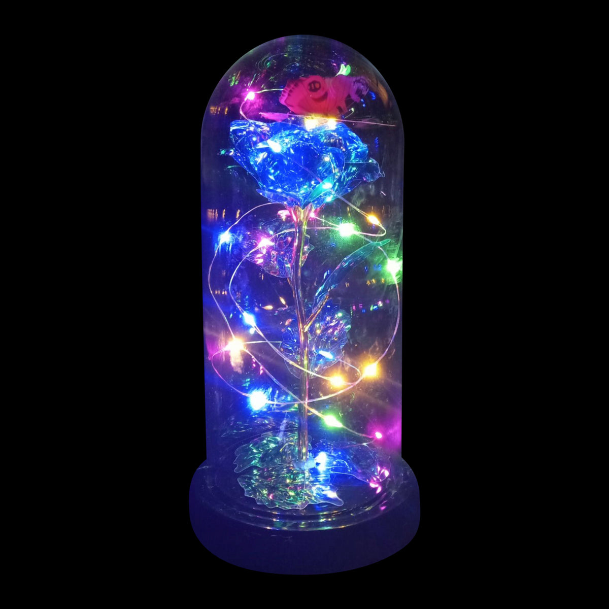 Led Glass Dome Rose with Butterfly – dallastoyswholesale