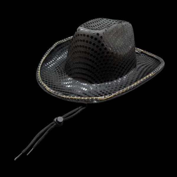 Led Black Sequin Cowboy Hat