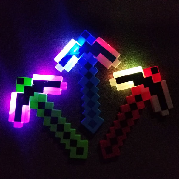 Led Light up Pixel Sword Pickaxe