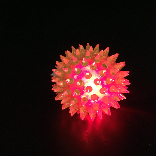 Light Up Spiky Squeeze Squeaker Ball Toy