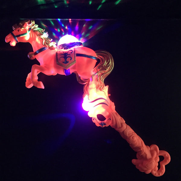 12 Pcs Wholesale LED Light Up Carousel Horse wand w/ music