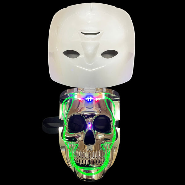LED Light Up 2 Face Skull Mask