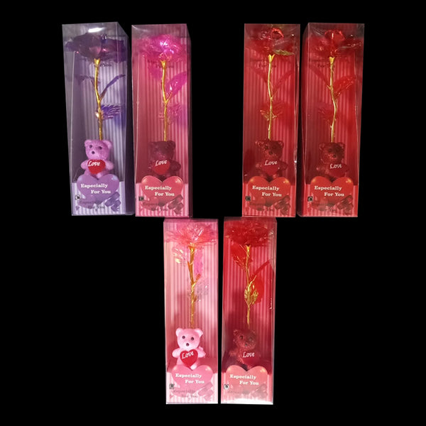 Rose Flower teddy Bear with Box