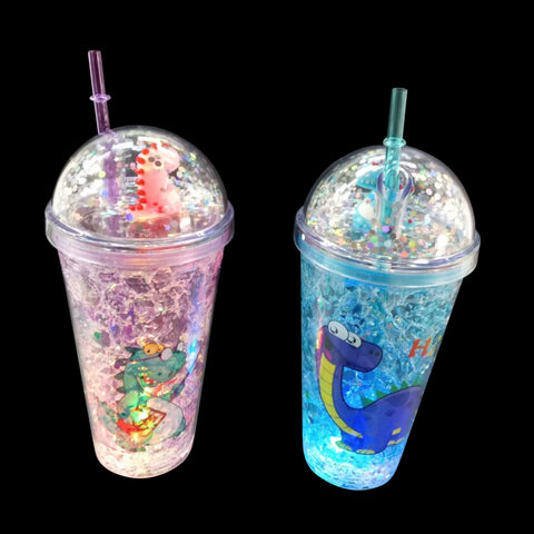 Light Up Dinosaur Tumbler with Lid and Straw