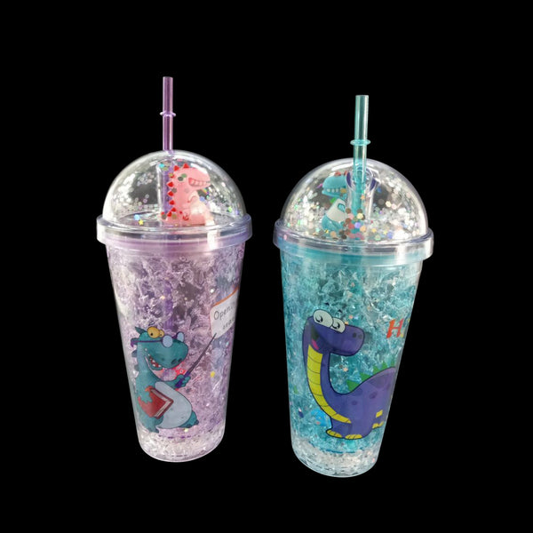 Light Up Dinosaur Tumbler with Lid and Straw