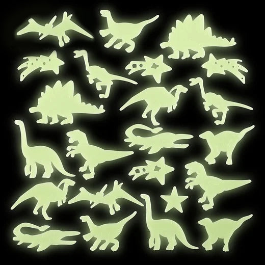 Glow In Dark Dinosaur Stickers 24ct