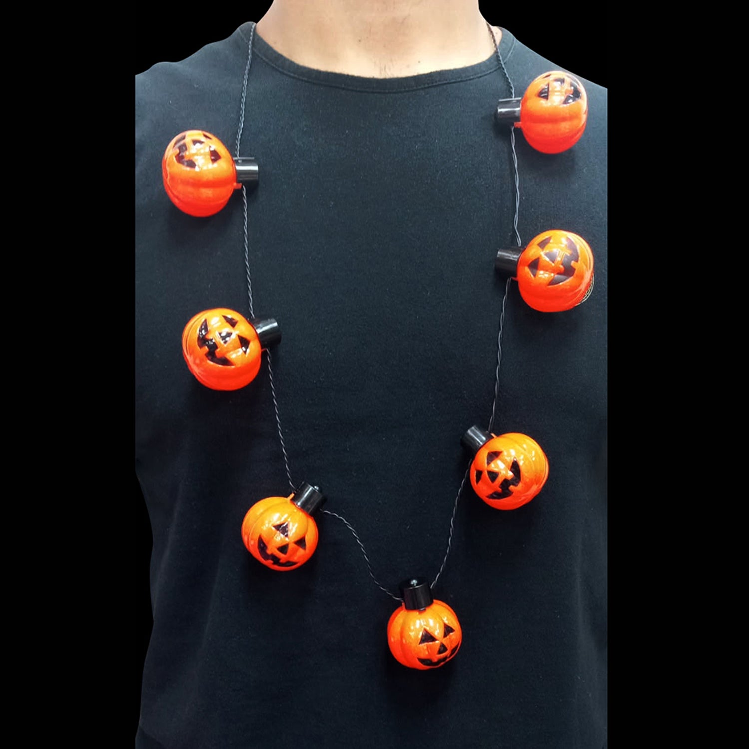 Halloween Led Pumpkin necklace