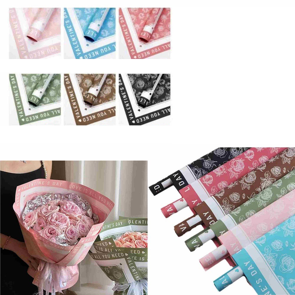 Rose Wrapping Paper ( 20 Sheet Per Pack Style 11)