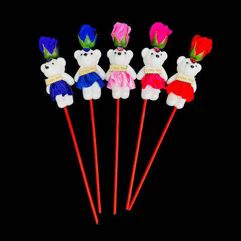 Rose Flower with Teddy Bear