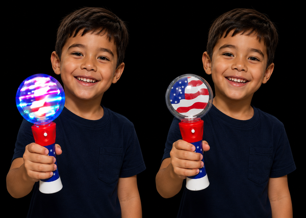 Light Up American Flag Spinning wand