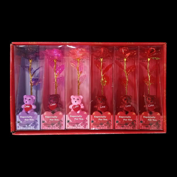 Rose Flower teddy Bear with Box