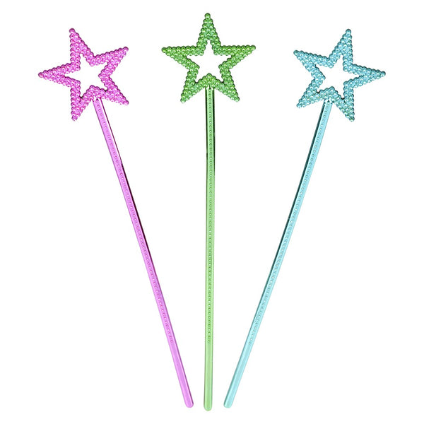 12 Piece 14.5" Metallic Star Wand