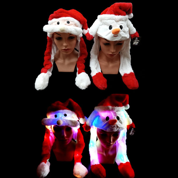 12 Piece Led Christmas Hat with moving ears