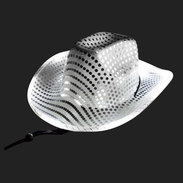 Silver Light Up Cowboy Hat