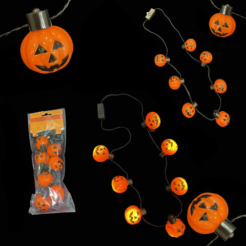 Wholesale 12  Halloween Led Pumpkin necklace