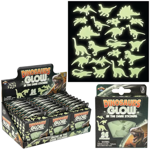 Glow In Dark Dinosaur Stickers 24ct