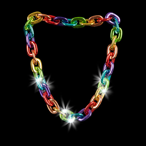 38" Light-Up Big Chain Rainbow Necklace