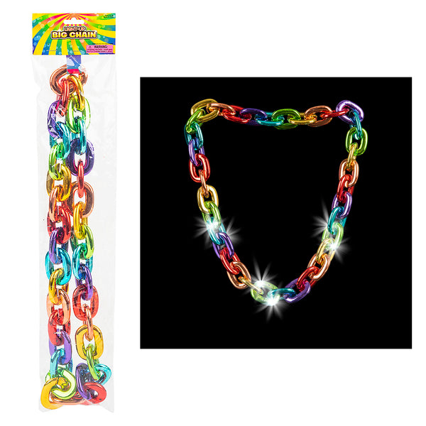 38" Light-Up Big Chain Rainbow Necklace