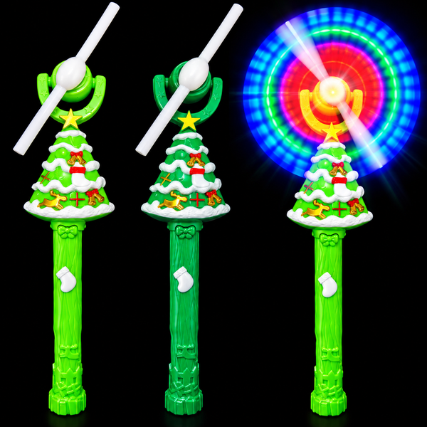 Led Christmas Tree Spinning WIndmill Wand