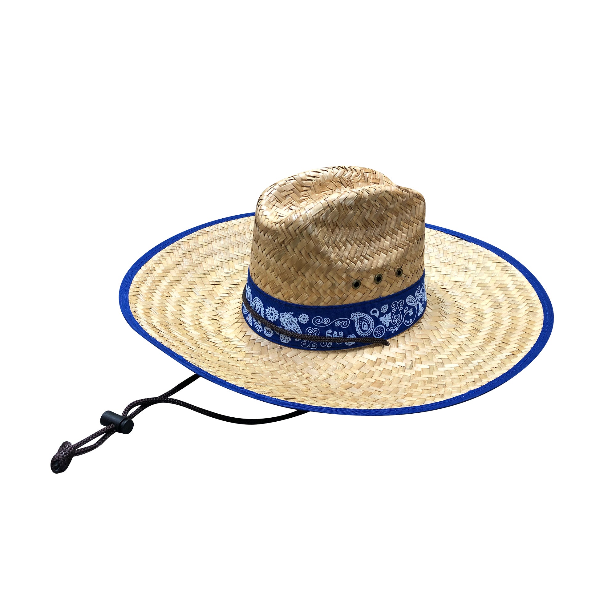 6 Pcs  Blue Bandana Men's Straw Hat