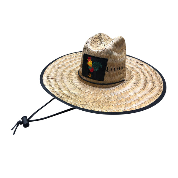6 Pcs  Men's Straw Hat with Rooster