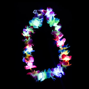 Led Multicolor Hawaiian Leis Necklace