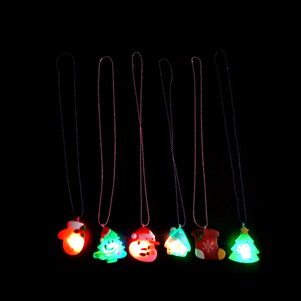 12 Piece Pack  Christmas Led Necklace