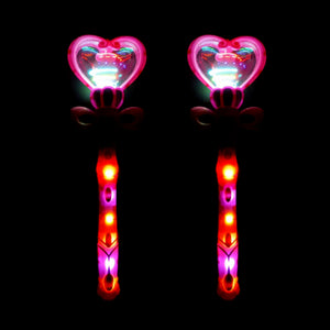 Led light up Spinning Heart Wand with Wings