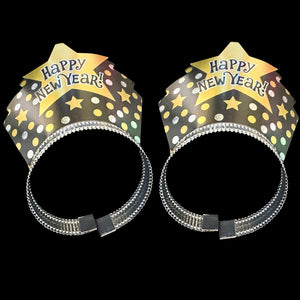 Happy New Year Black and Gold Tiara