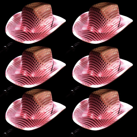 Led Pink Sequin Cowboy Hat