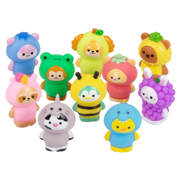 2" Rubber Kawaii Dressed Animals
