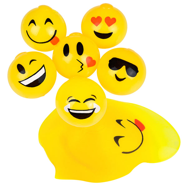 12 PIECE 2.5" Sticky Splat Emoticon Ball