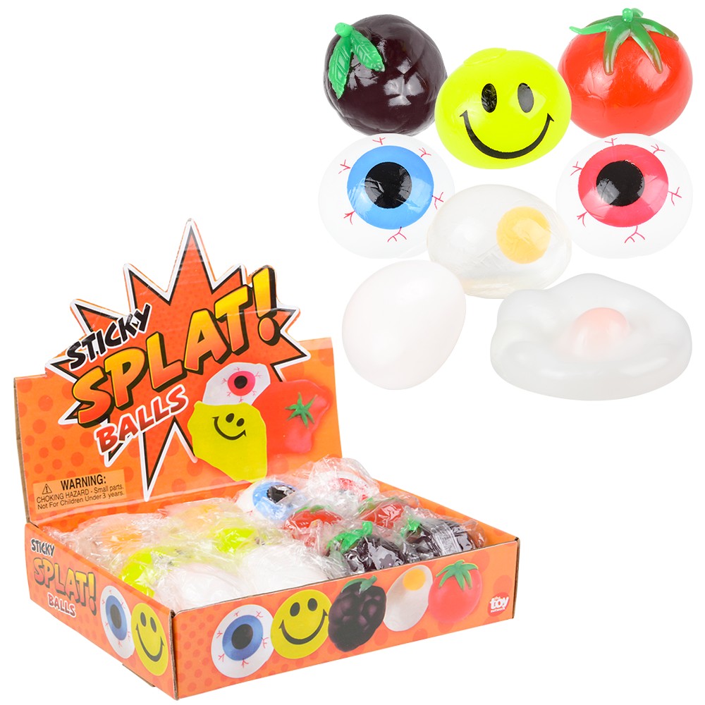 Red Splat Ball 12 pc Sticky Splat Ball Assortment – dallastoyswholesale