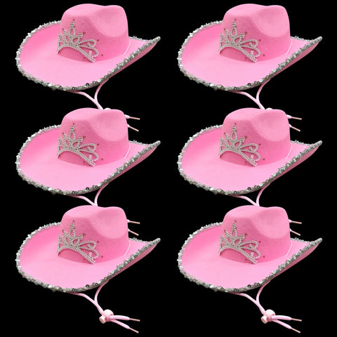 Led Cowgirl Hat Pink with Sequin