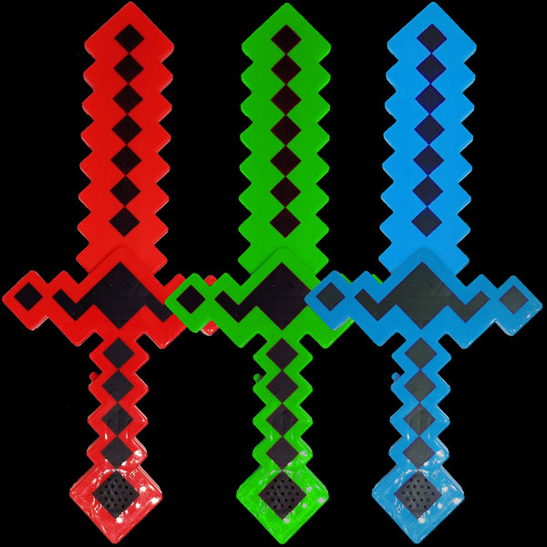 12 Pcs Wholesale 15 Inch colorful Diamond Pixel Sword