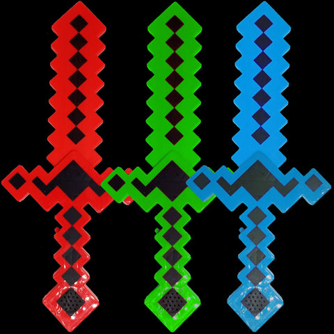 12 Pcs Wholesale 15 Inch colorful Diamond Pixel Sword