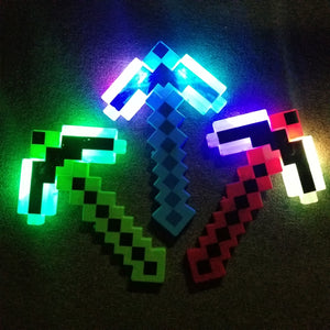 Led Light up Pixel Sword Pickaxe