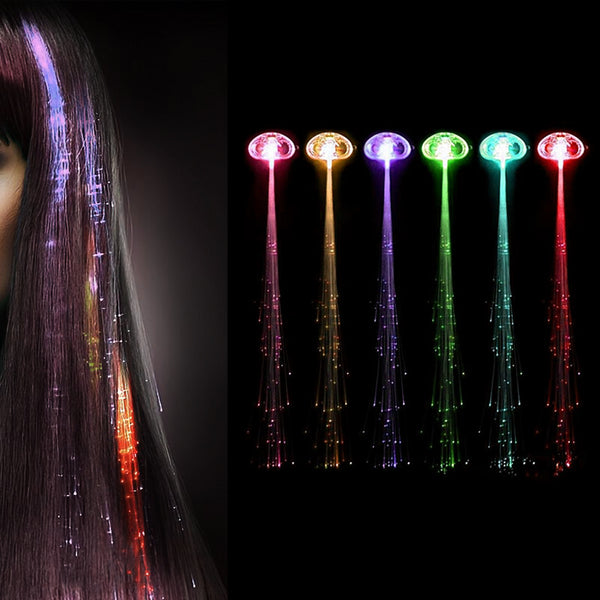 LED Flashing Fiber Optic Hair Barrettes Clips