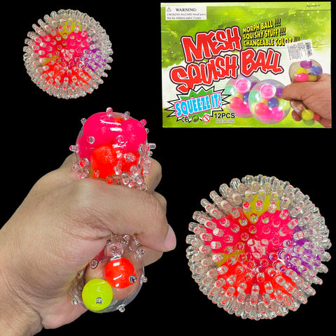 Mesh Squish Ball Multicolor Spiky