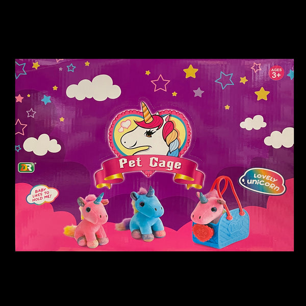 Unicorn Pet Plush Toy in basket