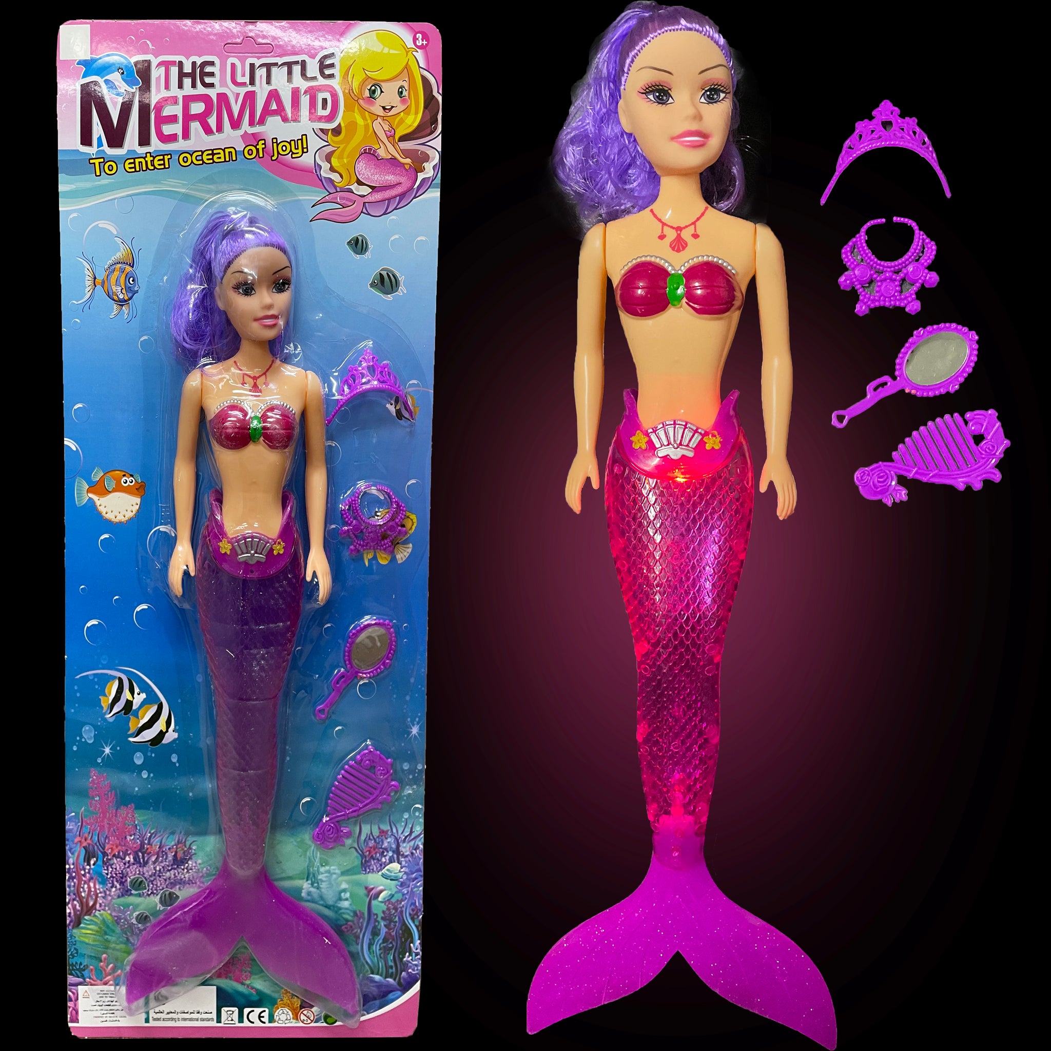 18.5" Light Up Mermaid doll w/ Music- 5pcs Set