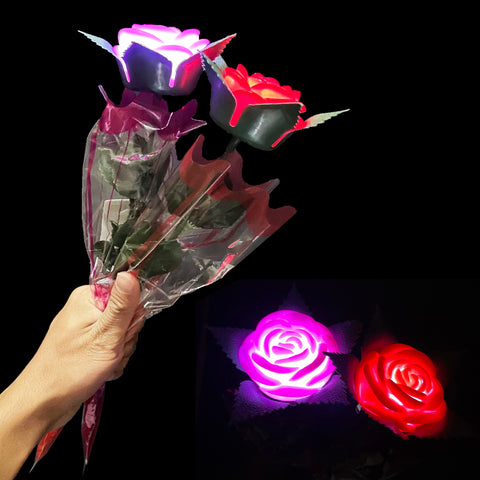 Led Light-up Red and Pink rose