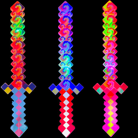 Light Up Multicolor Pixel Sword with Music