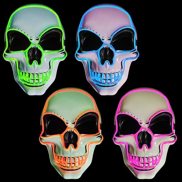 Halloween Led Light Up Sugar Skull Face Mask
