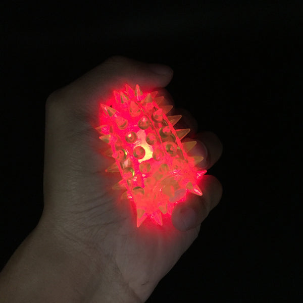 Light Up Spiky Squeeze Squeaker Ball Toy
