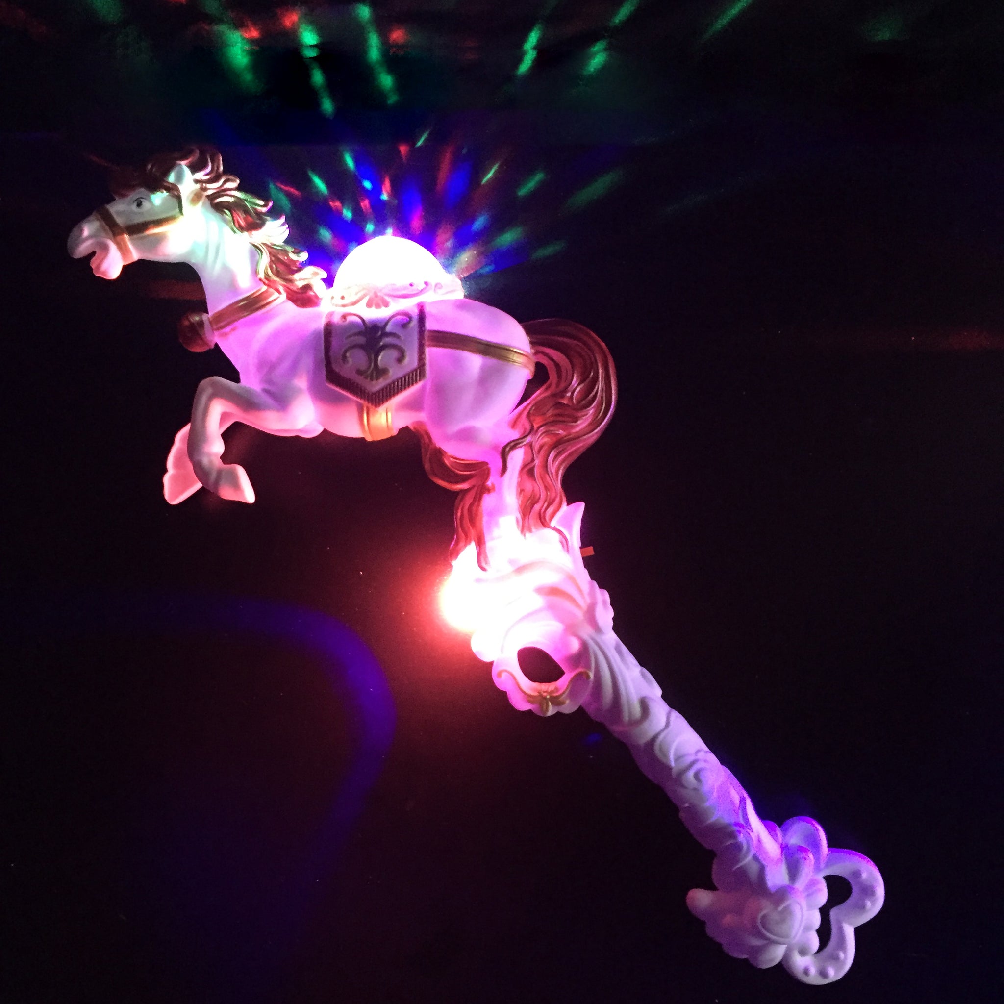 LED Light Up Carousel Horse wand w/ music dallastoyswholesale