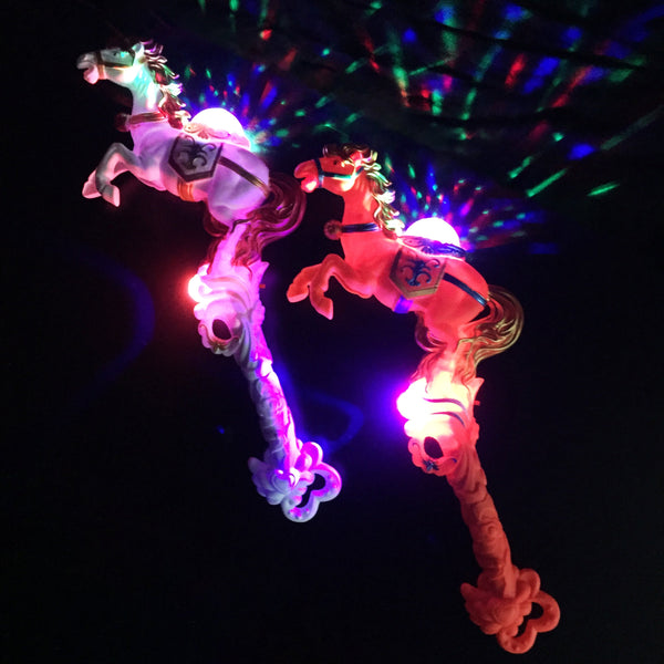 12 Pcs Wholesale LED Light Up Carousel Horse wand w/ music