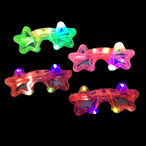 Flashing Star Light Up Party Glasses