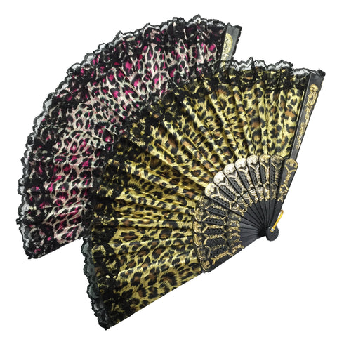 Cheetah Folding Hand Fan